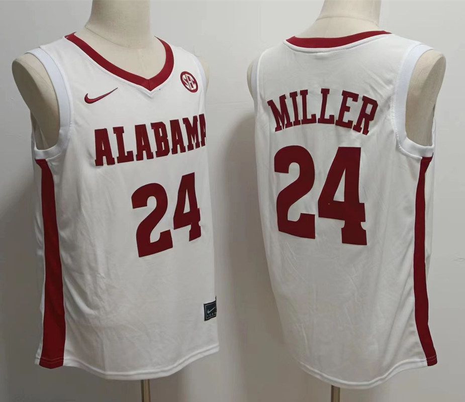 Men Alabama Crimson Tide #24 Miller White 2024 Nike Vapor NCAA Jersey->ncaa teams->NCAA Jersey